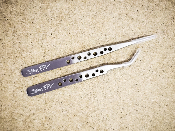Stan FPV Brand Tweezers (Straight + Angled Tip 2-Pack Set)