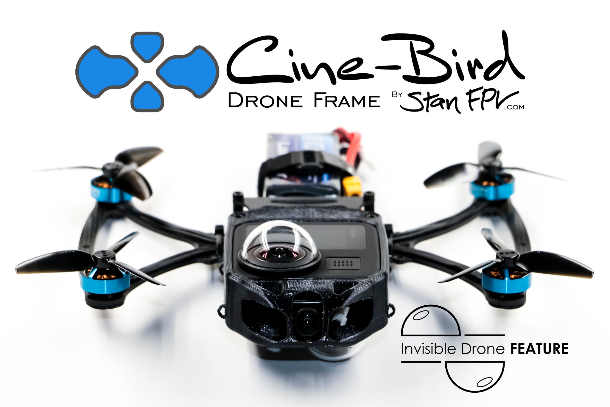 Cine-Bird OG FPV Frame Kit - MAX Edition w/ INVISIBLE DRONE Feature (for GoPro MAX 360 camera)